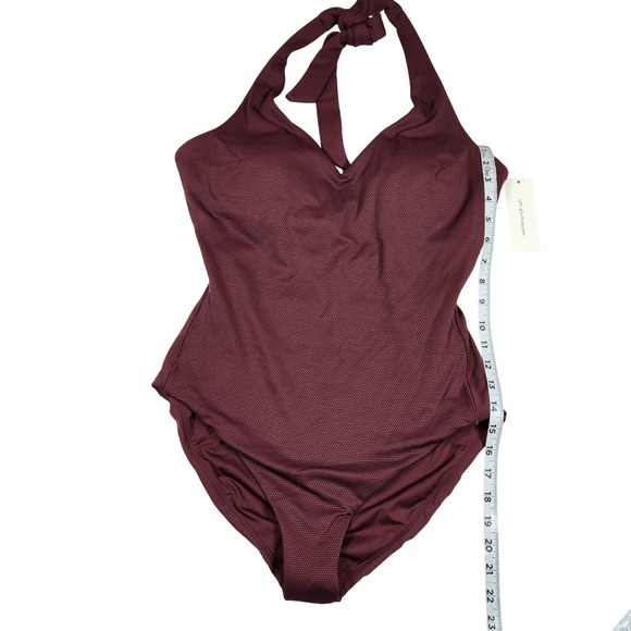 SPANX Shape Burgundy Halter‎ One Piece Swimsuit XL Extra Large Swimwear $188 NWT - Picture 11 of 11